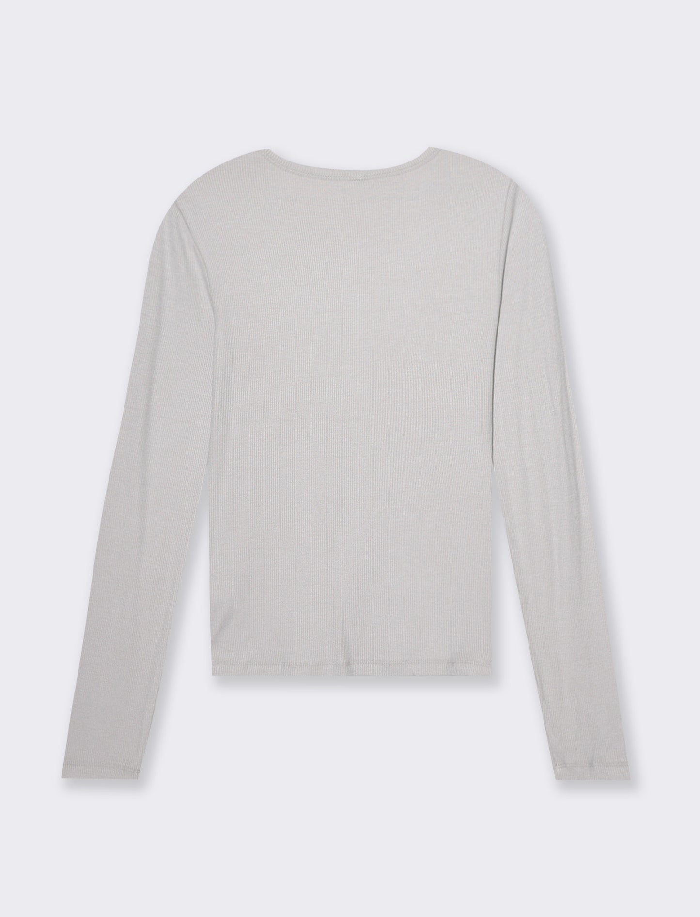 T-shirt basica a coste da donna - Bianco perla