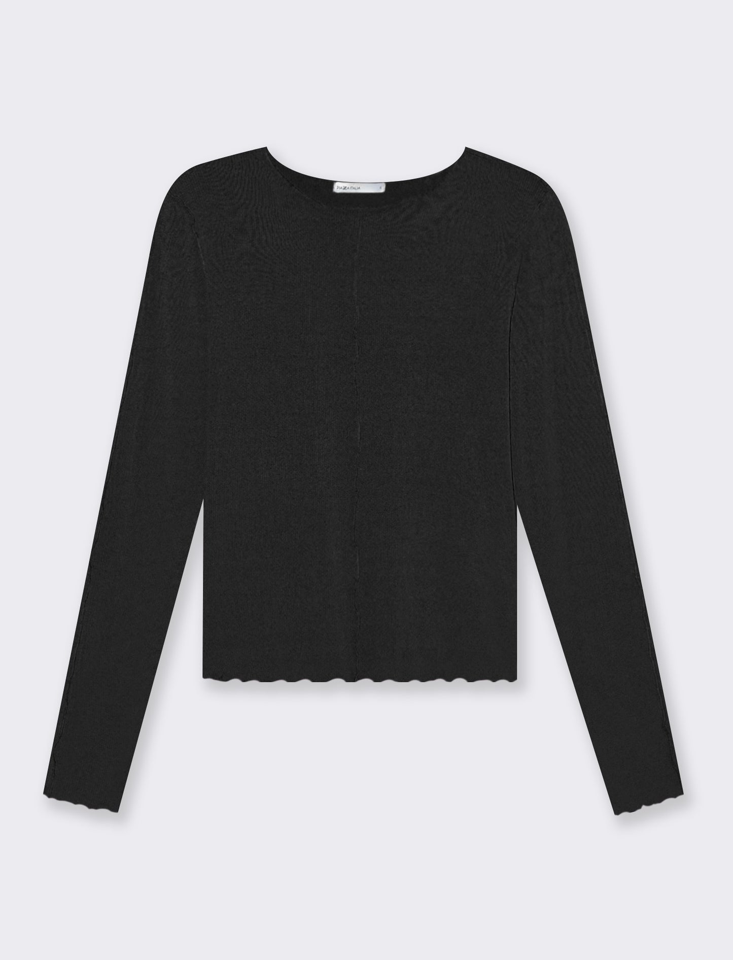 Woman's ribbed t-shirt for casual style - Black