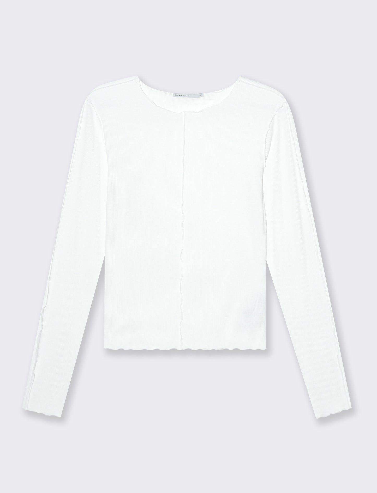 Woman's ribbed t-shirt for casual style - White