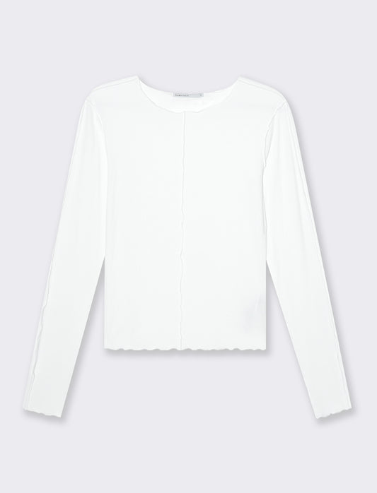 T-shirt a coste da donna - Bianco