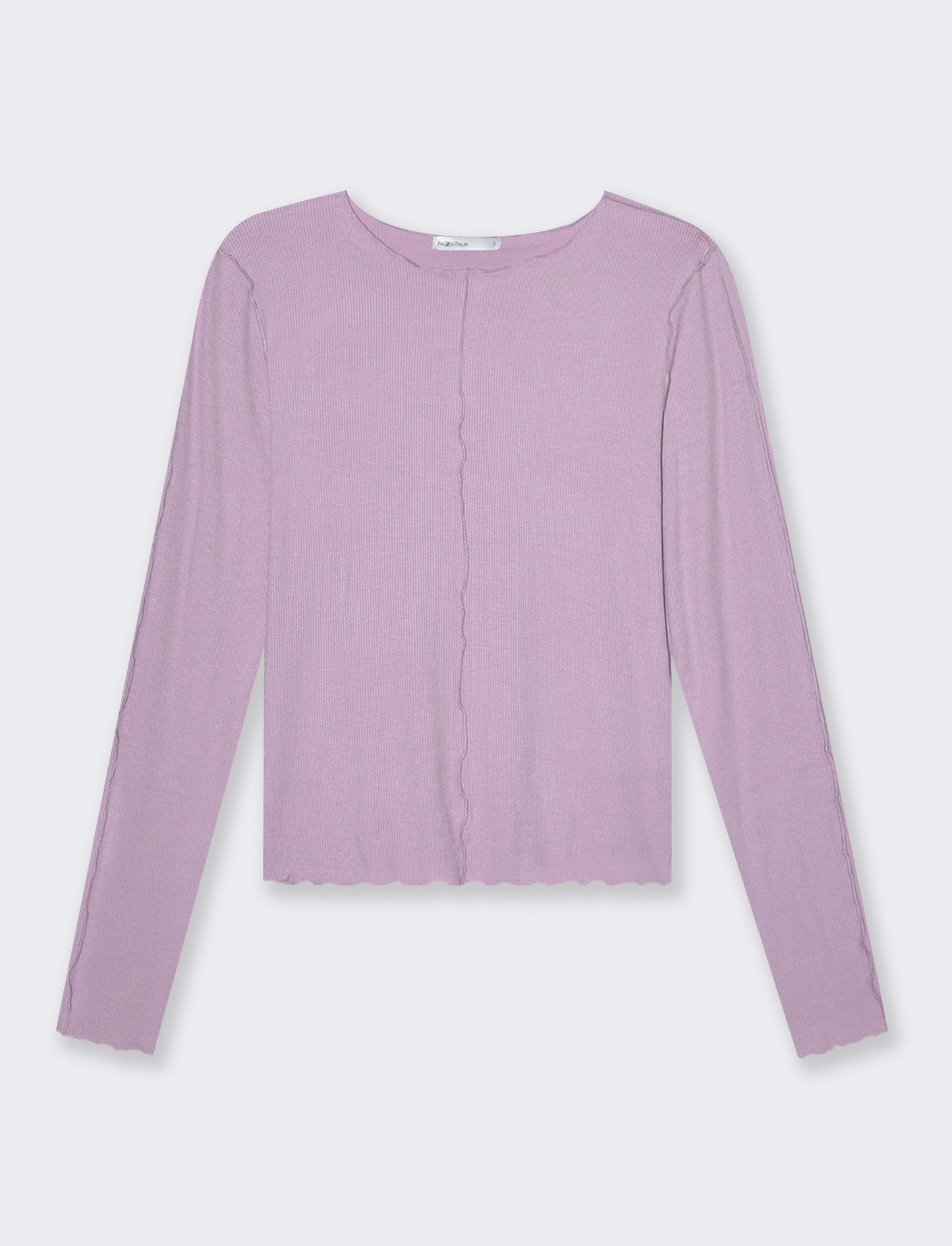 Woman's ribbed t-shirt for casual style - Purple