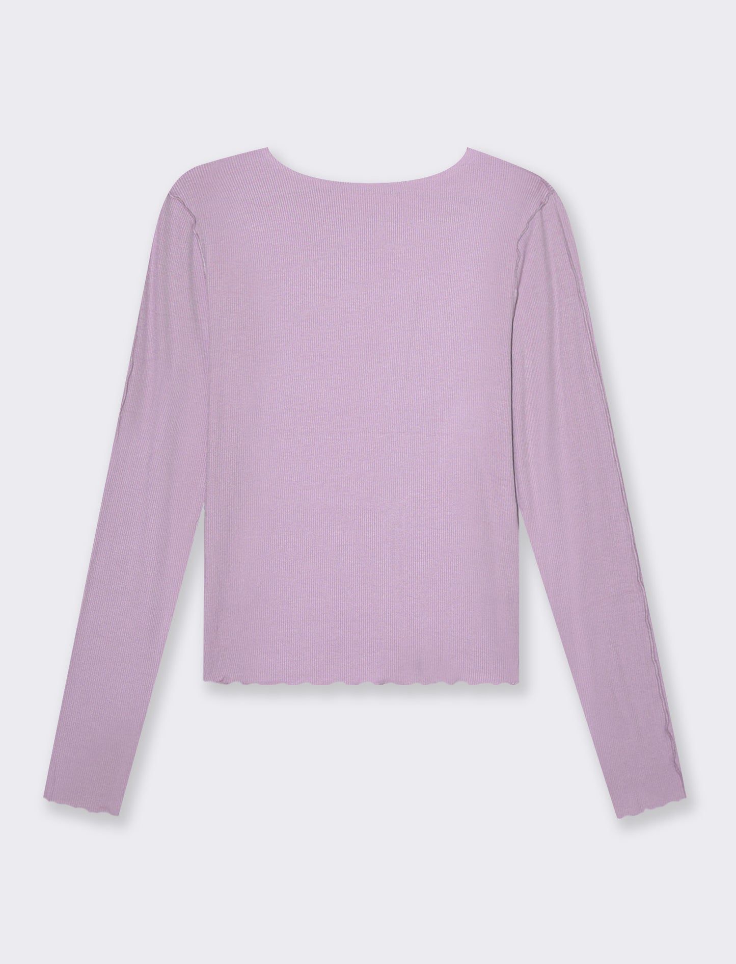 Woman's ribbed t-shirt for casual style - Purple