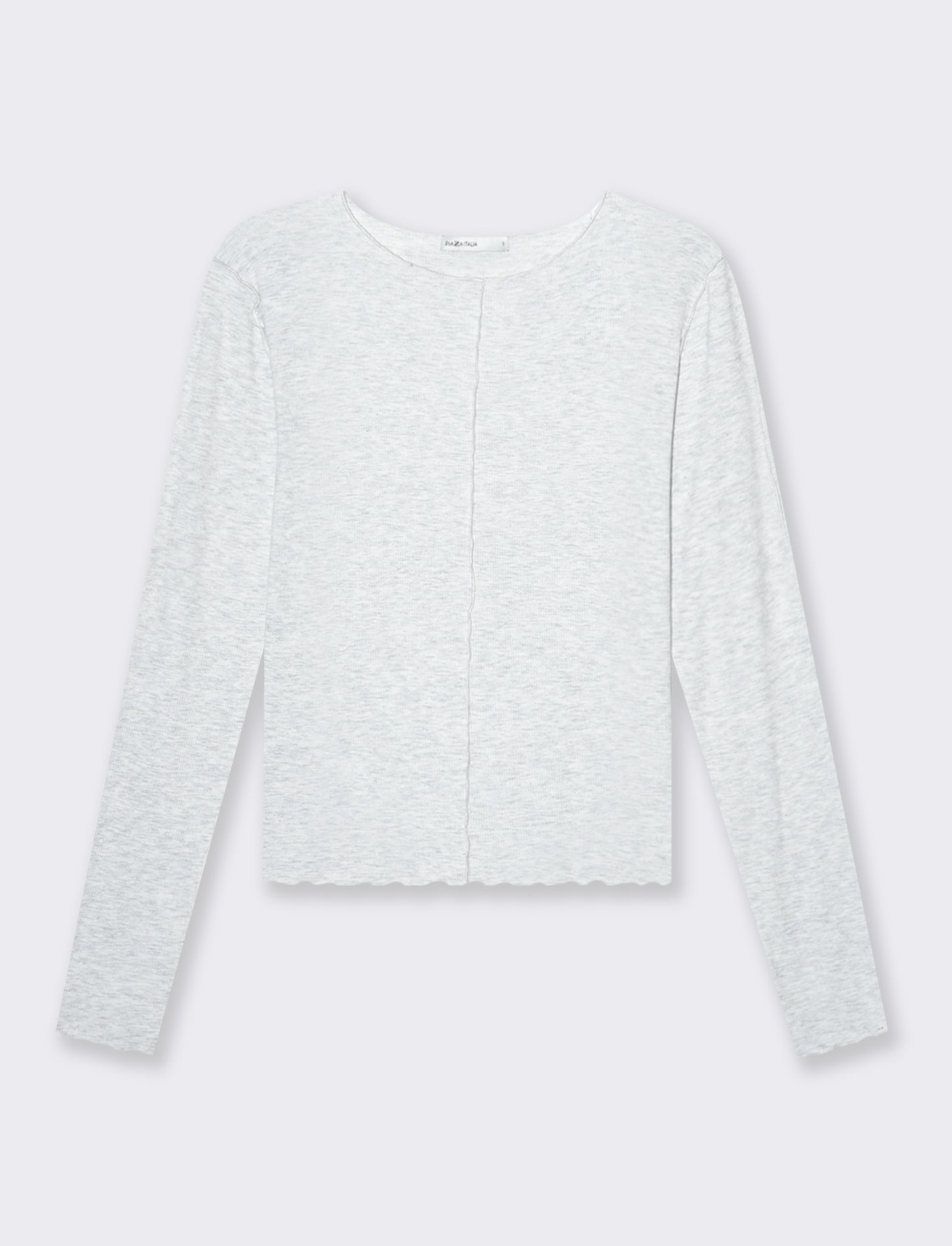 T-shirt a coste da donna - Grigio chiaro