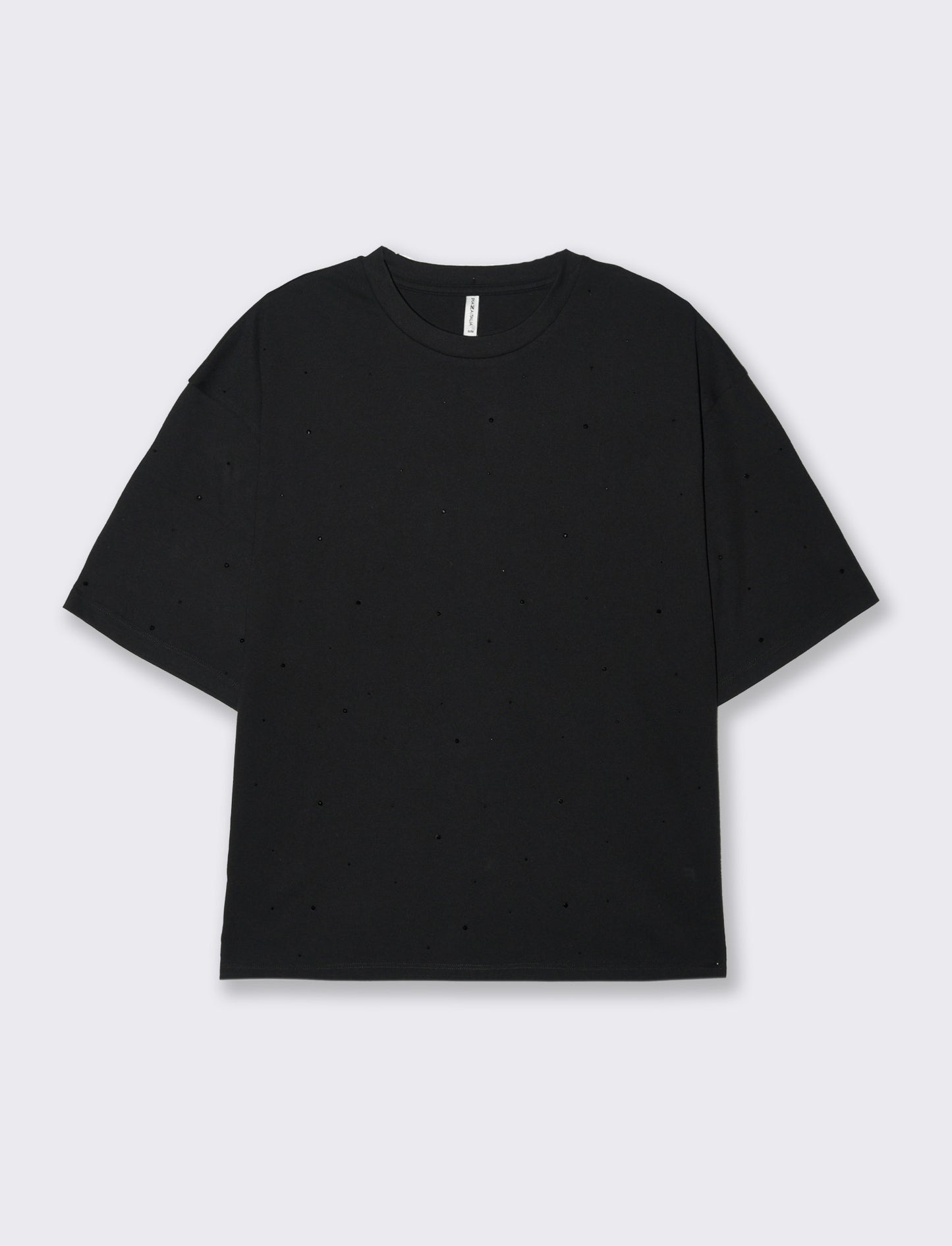 T-shirt con applicazioni da donna - Nero