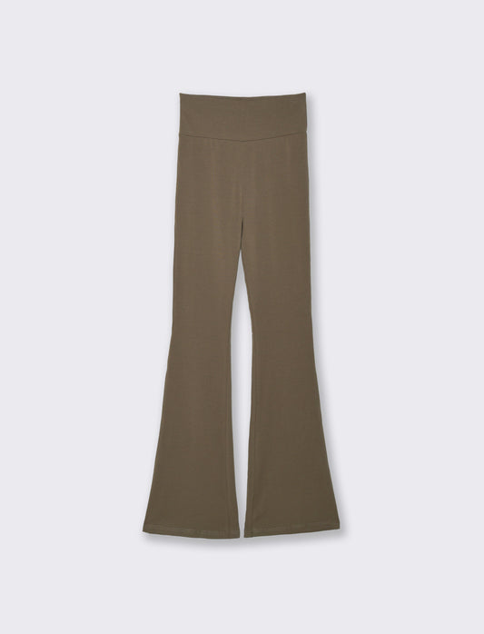 Legging basico flare da donna - Verde salvia