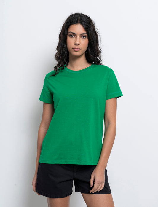 T-shirt basica da donna - Verde prato