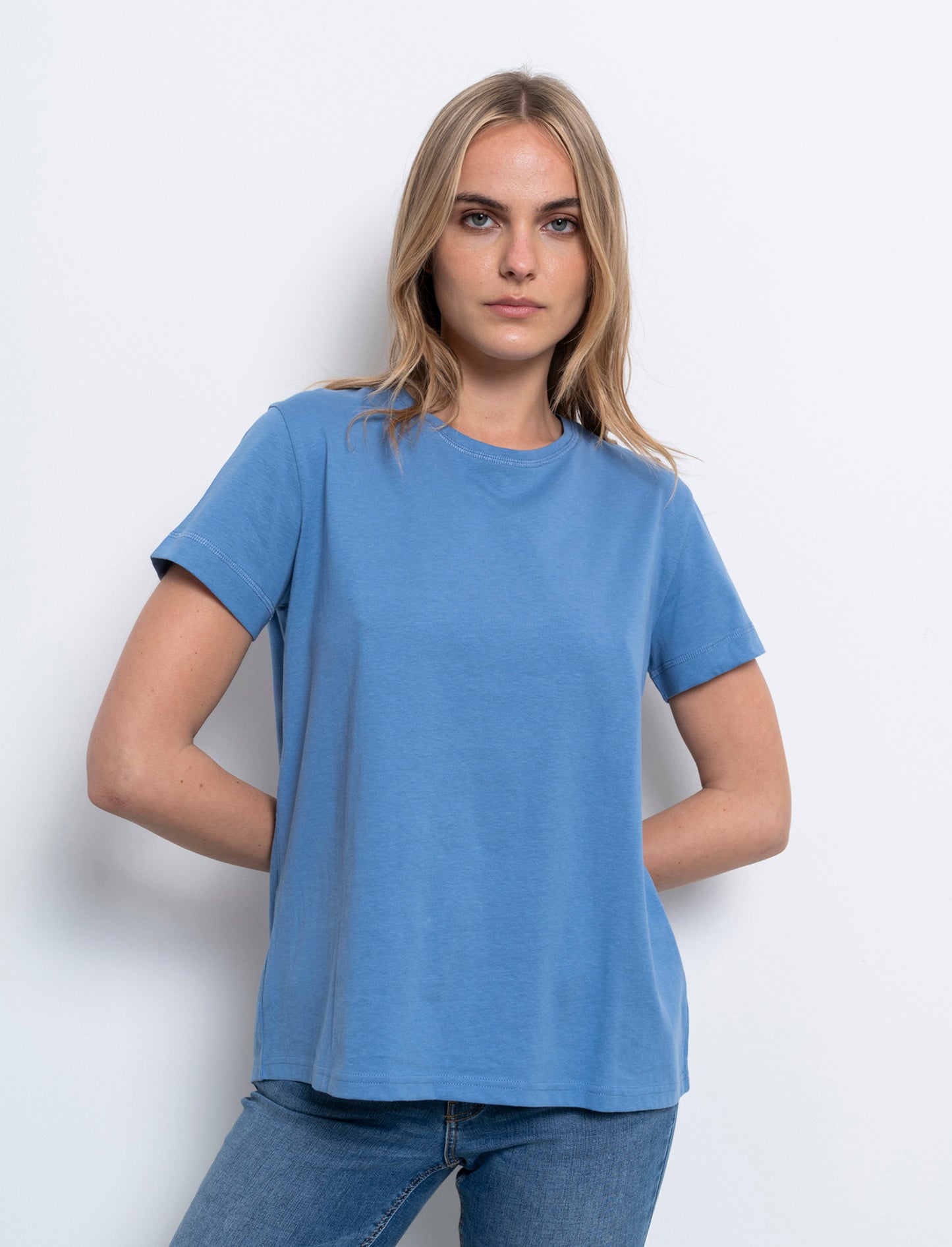 T-shirt basica da donna - Denim
