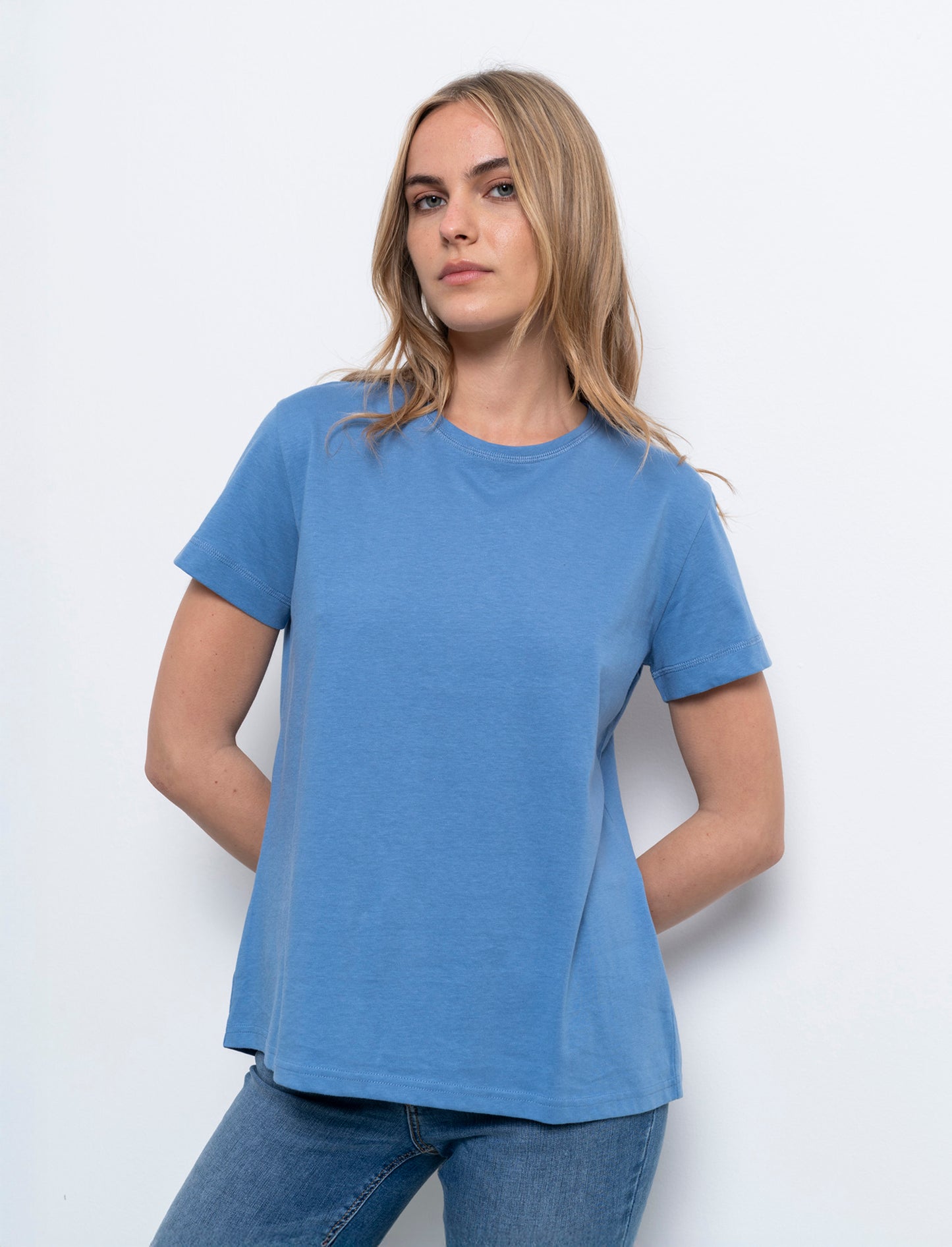 T-shirt basica da donna - Denim