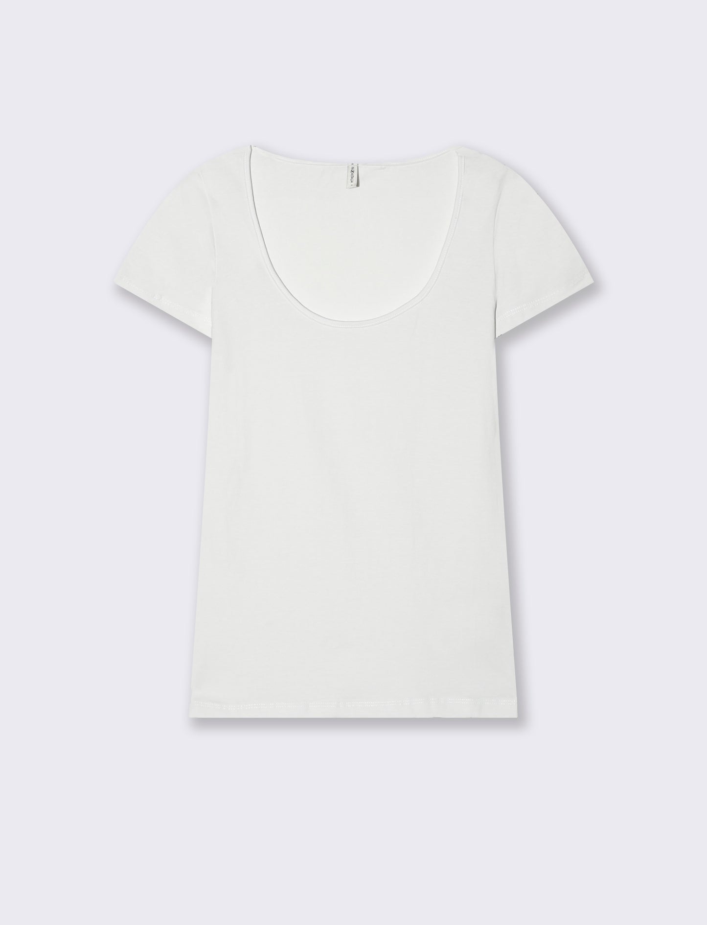 Woman's basic square neck t-shirt - White