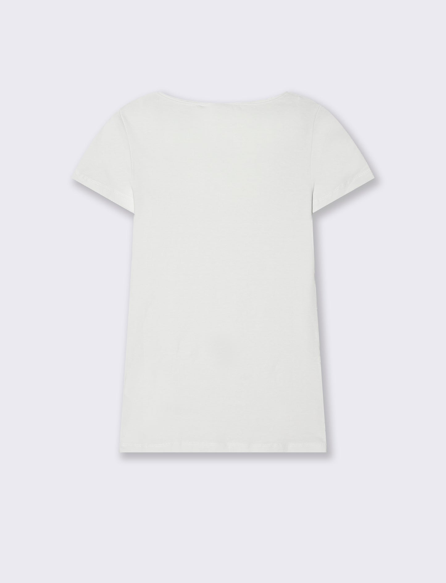 Woman's basic square neck t-shirt - White