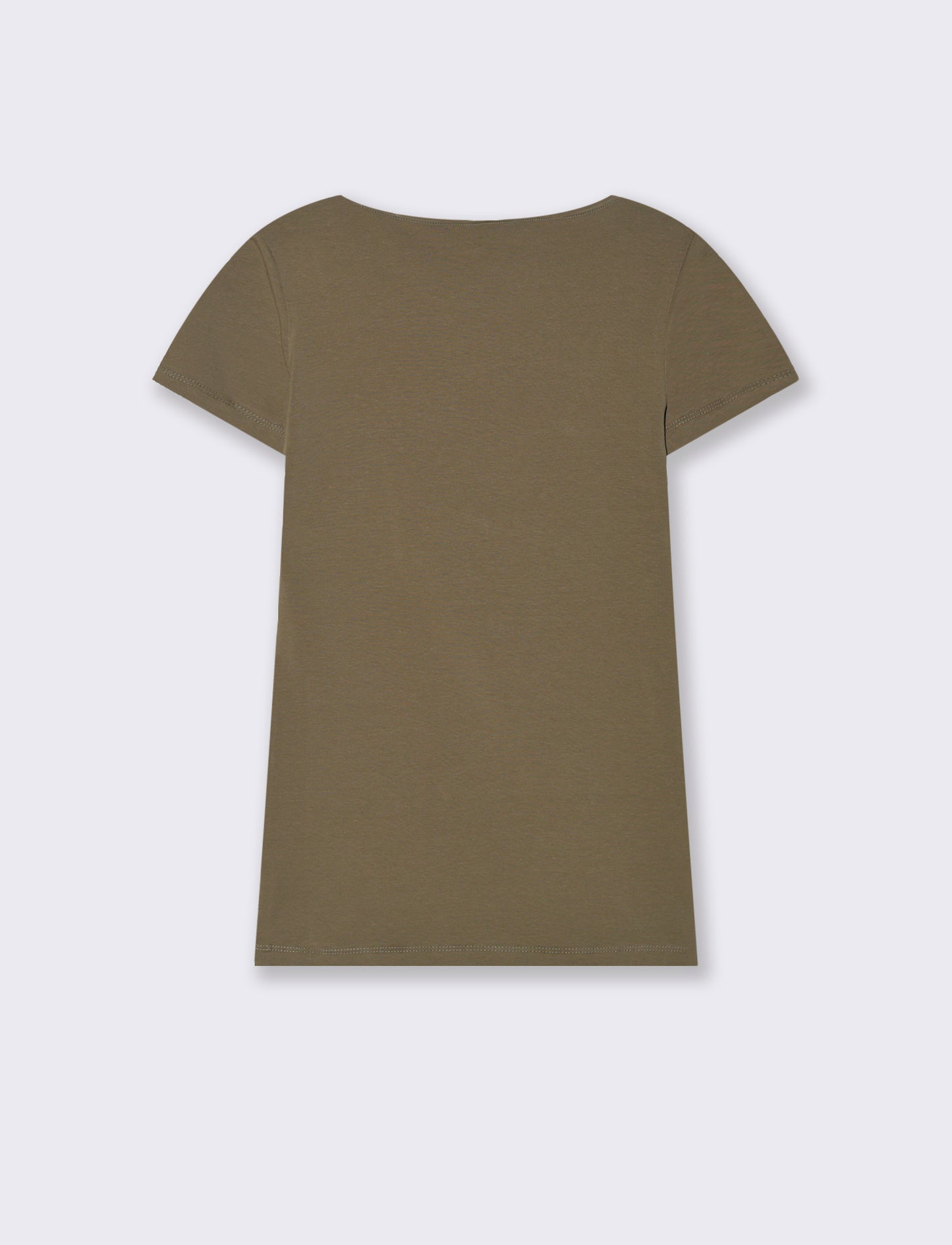 T-shirt basica scollo quadrato da donna - Verde salvia