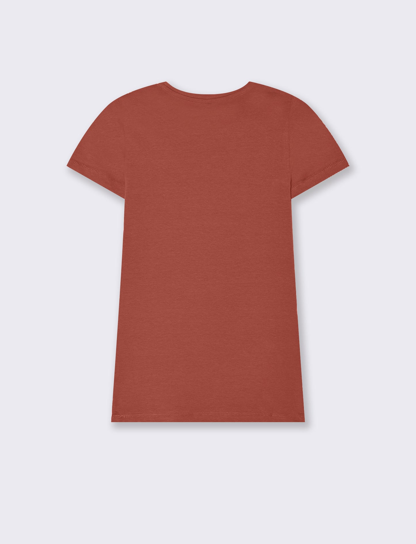 T-shirt basica da donna - Rosso mattone