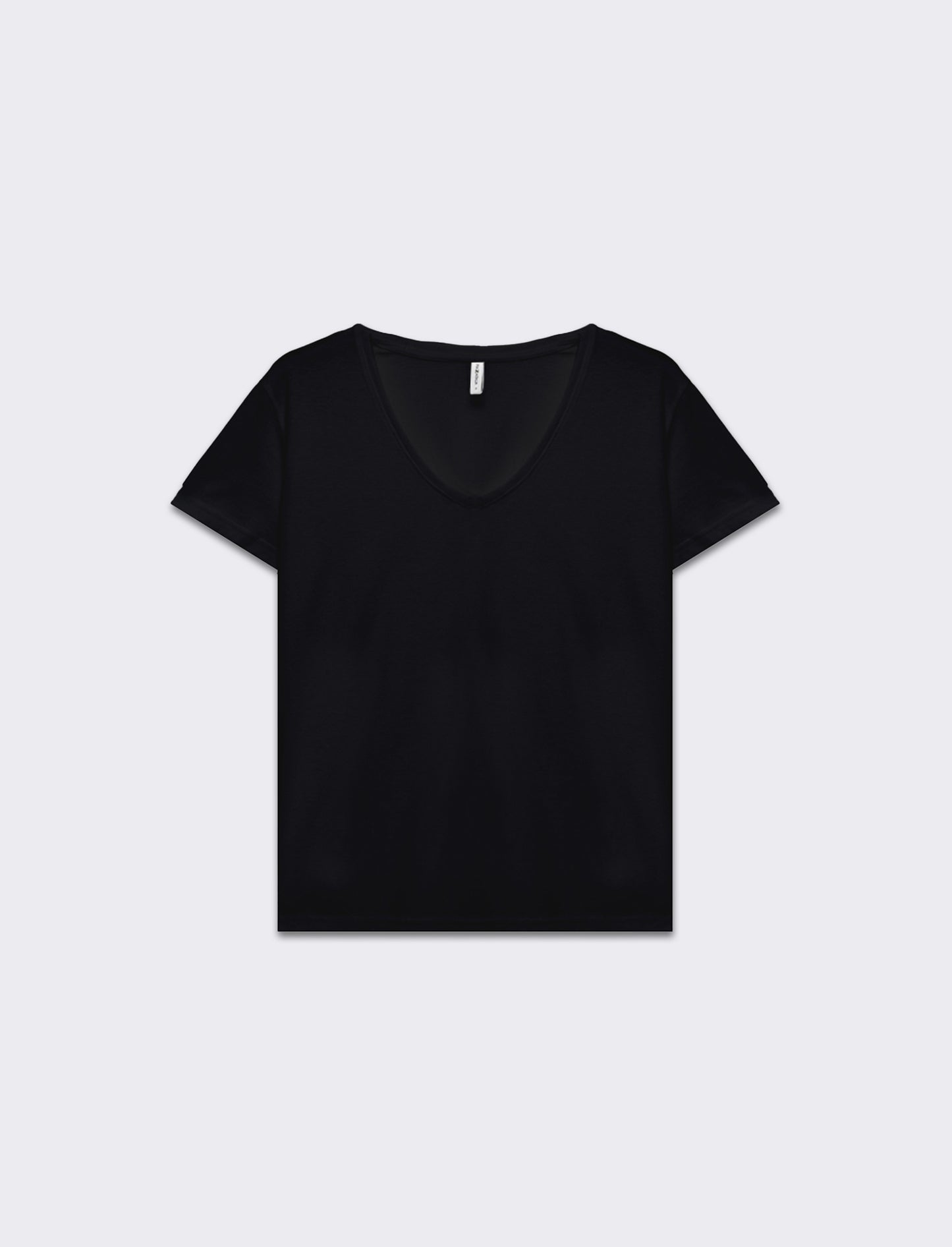 T-shirt scollo a v da donna - Nero