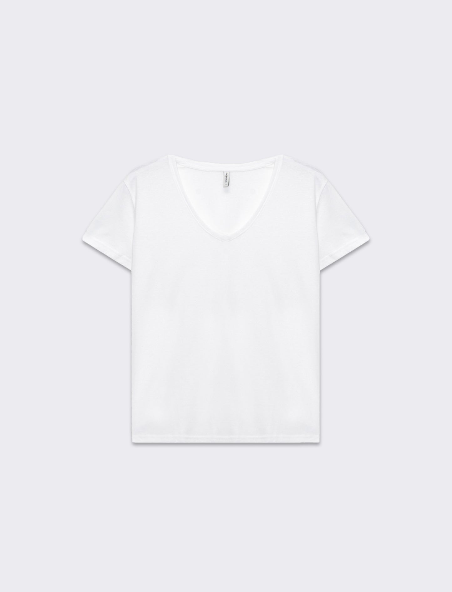 T-shirt scollo a v da donna - Bianco