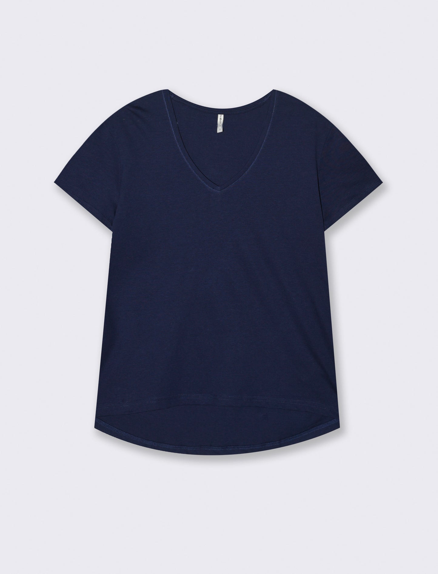 T-shirt scollo a v da donna - Blu
