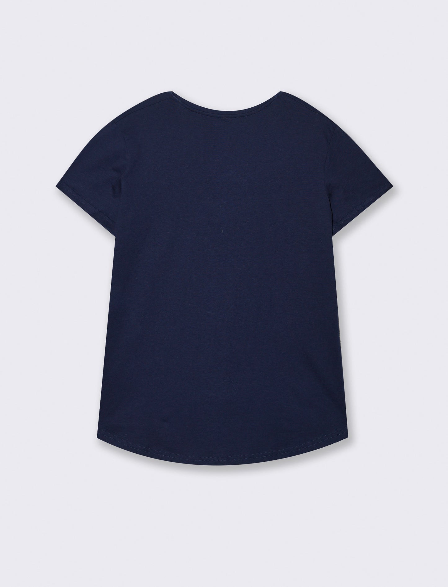 T-shirt scollo a v da donna - Blu