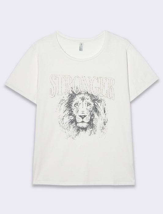 T-shirt manica corta stampata da donna - var 1