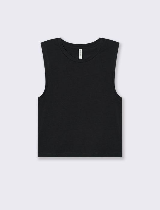 Top canottiera crop da donna - Nero