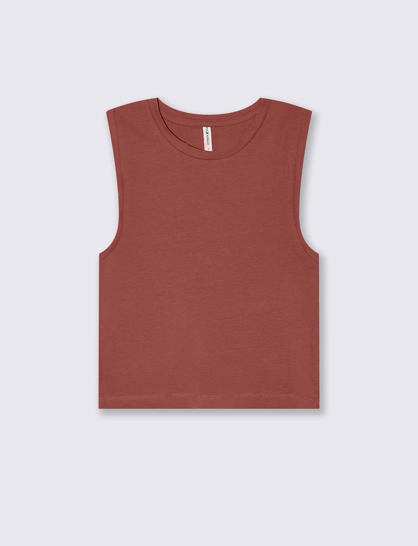Top canottiera crop da donna - Rosso mattone
