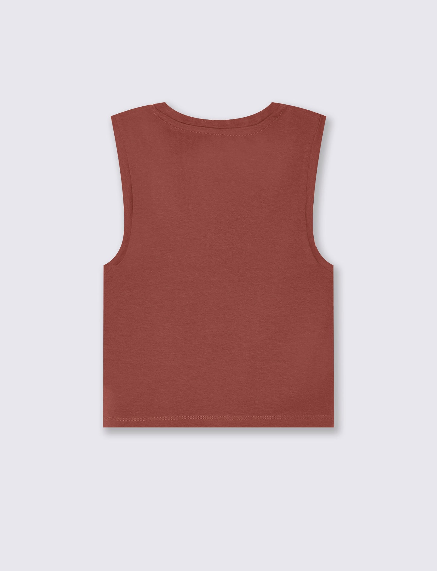 Top canottiera crop da donna - Rosso mattone