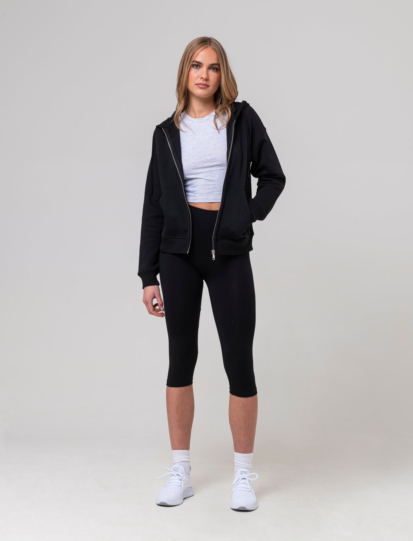 Top canottiera crop da donna - Grigio chiaro