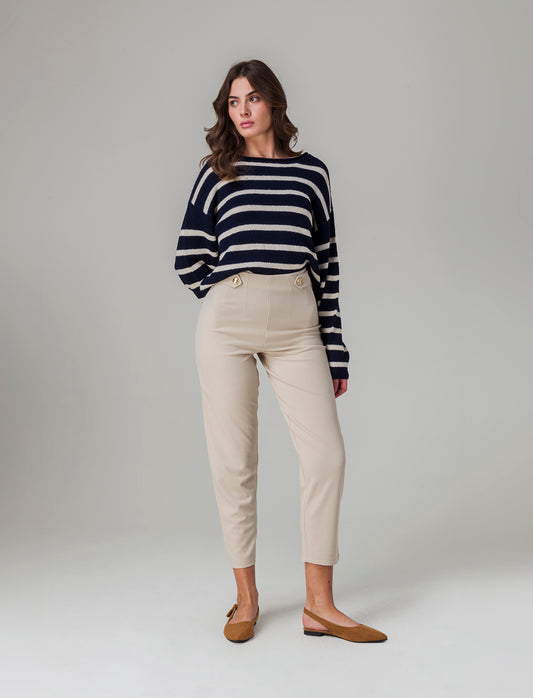 Woman's scuba fabric pants for ultimate comfort - Beige