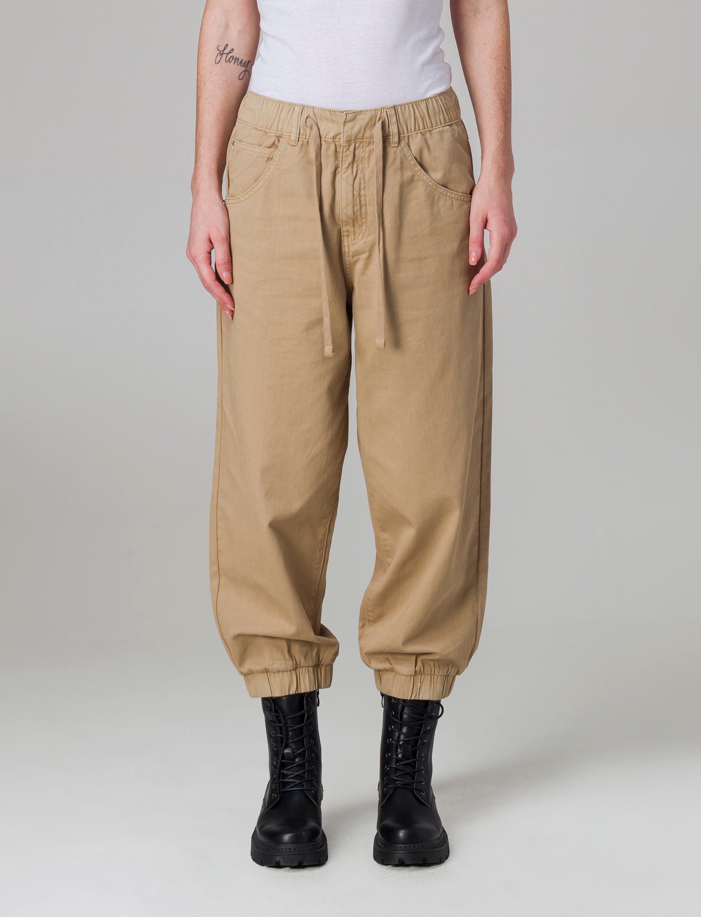 Pantalone a palloncino da donna - Beige fieno