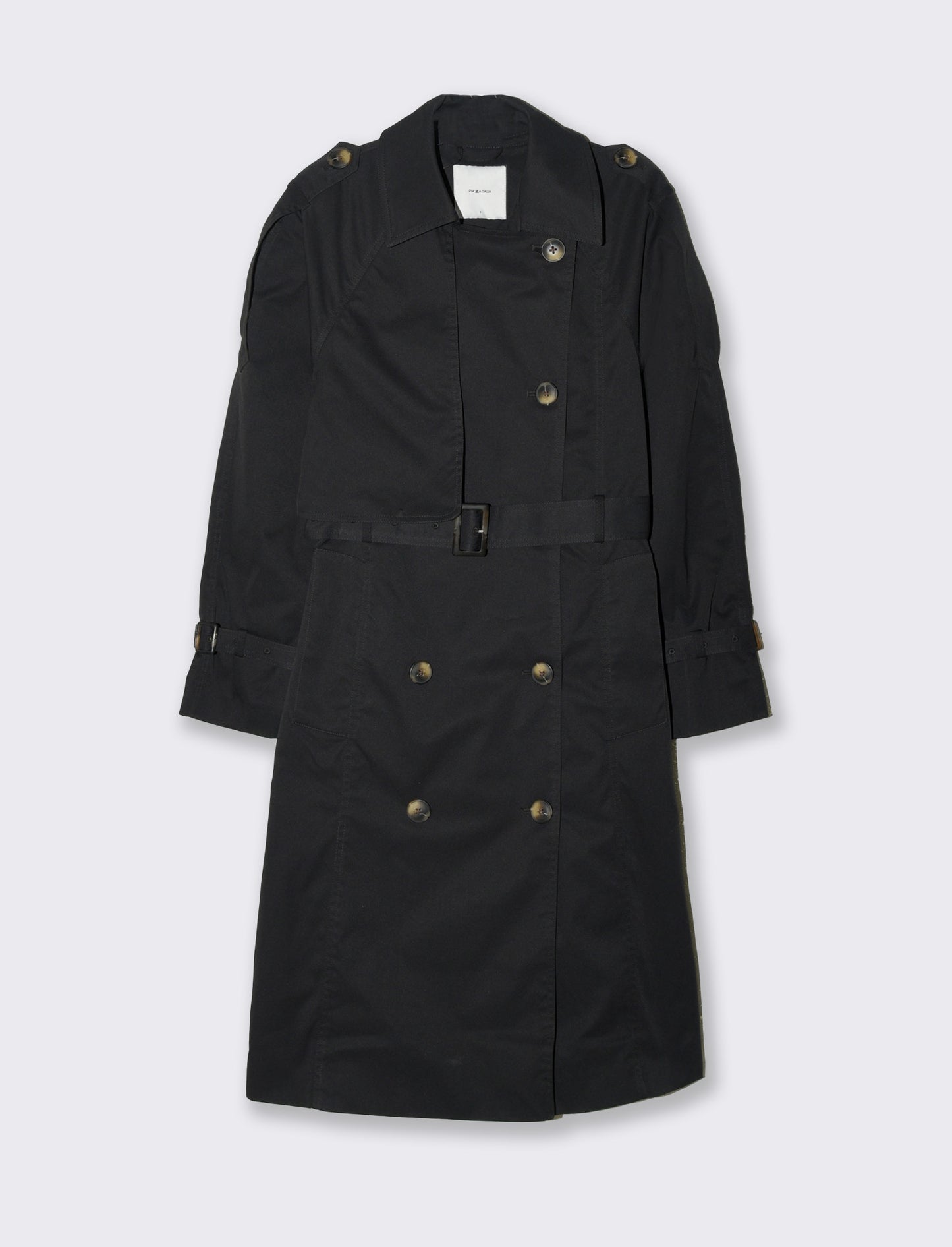 Trench doppio petto da donna - Nero