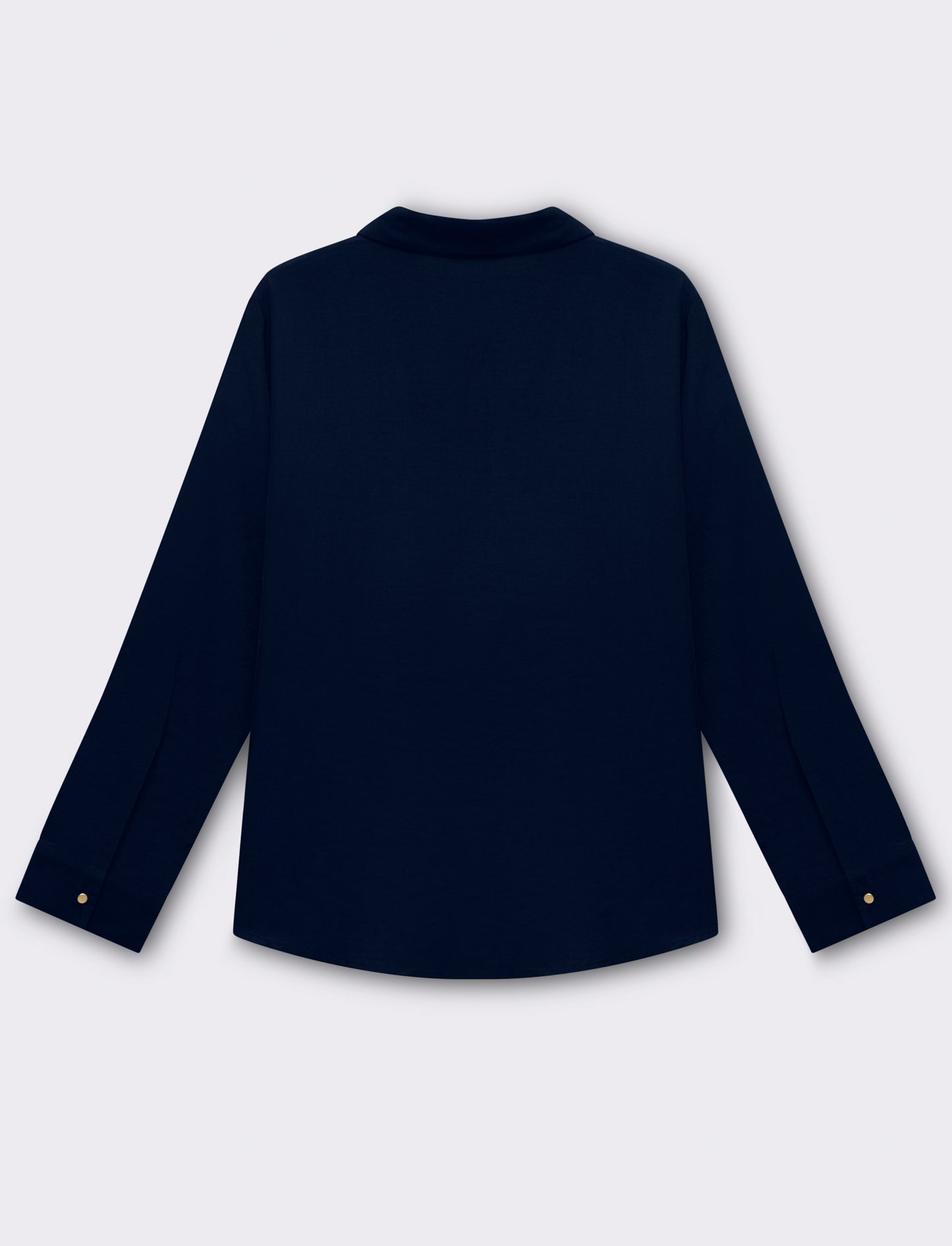 Camicia basica con tasche sul petto da donna - Blu