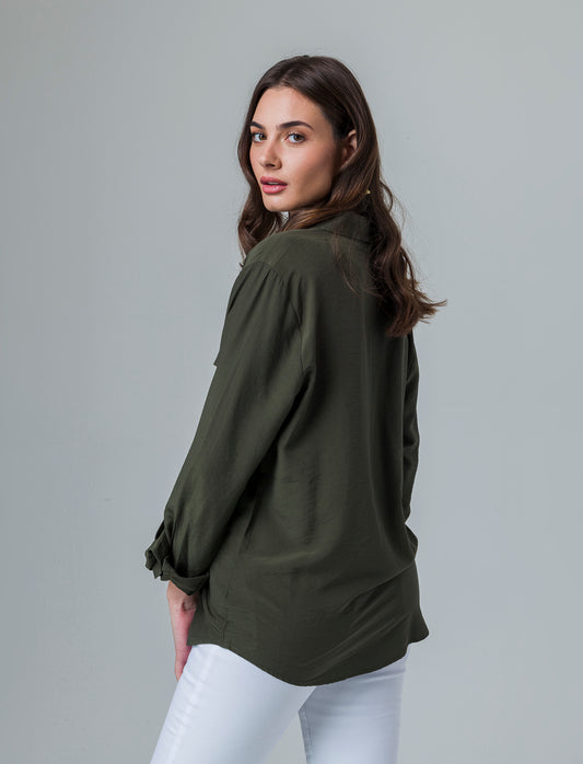 Camicia basica con tasche sul petto da donna - Ve.milit.