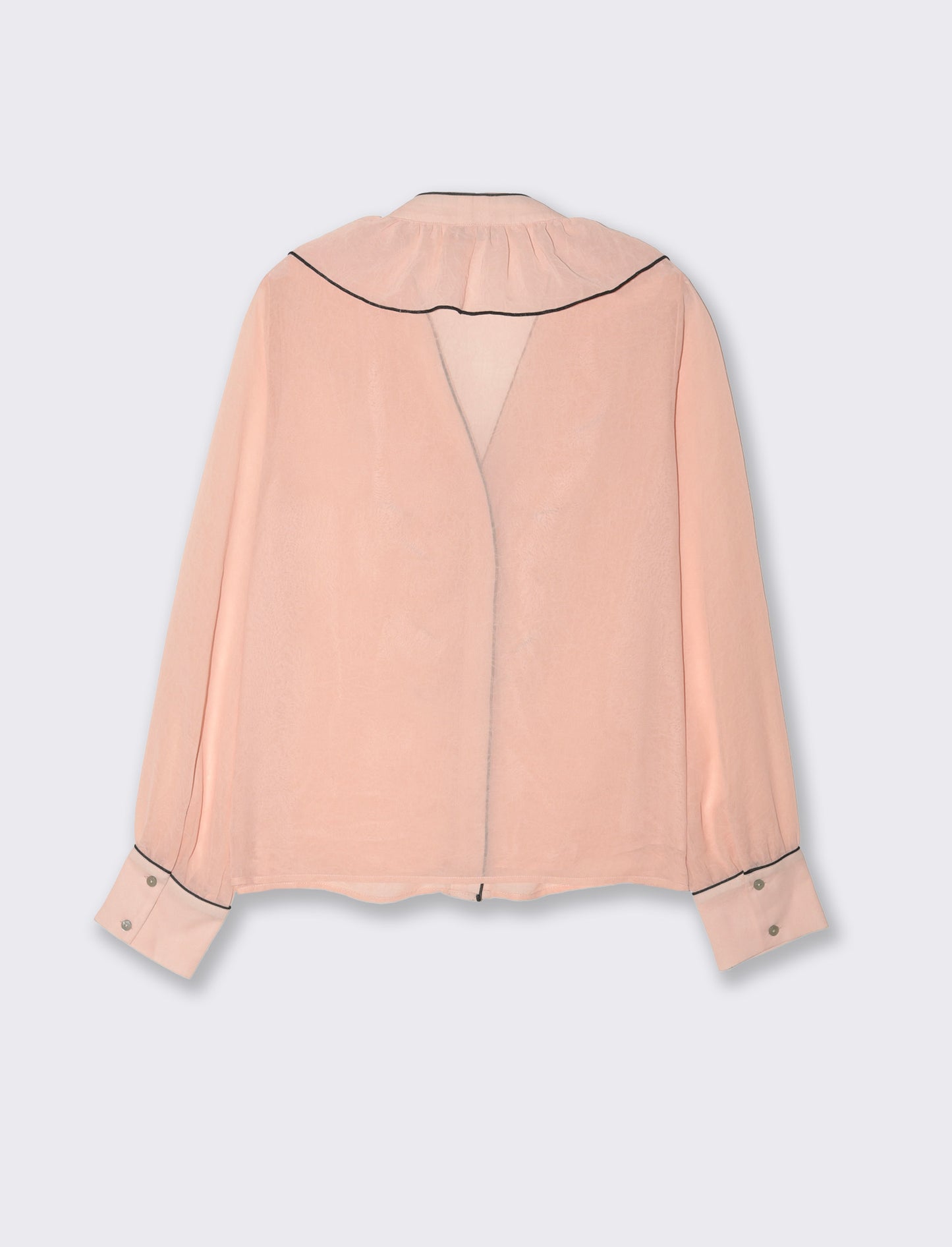 Camicia scollo a v e rusche da donna - Beige carne