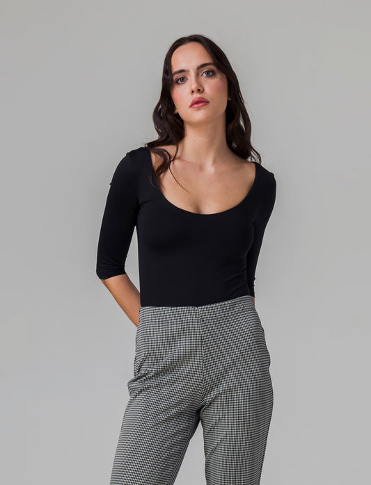 Body mezzamanica da donna - Nero