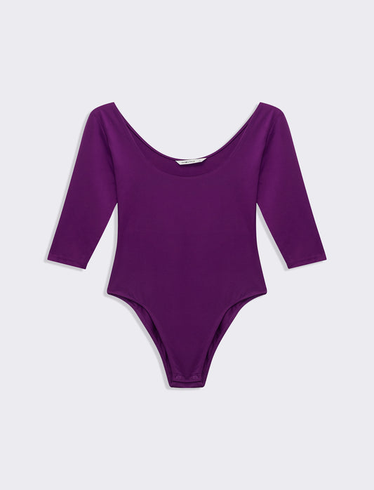 Body mezzamanica da donna - Viola