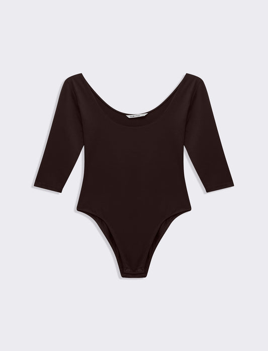 Body mezzamanica da donna - Marrone