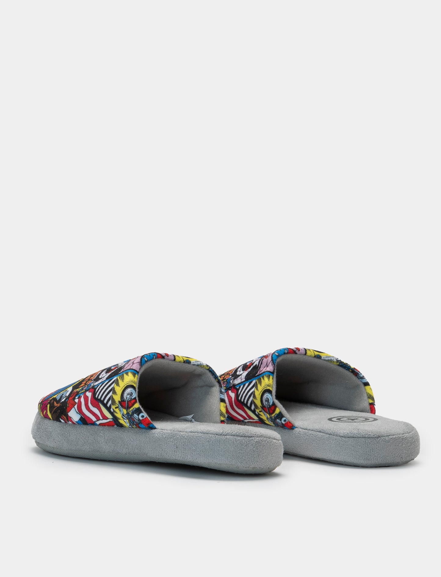 Pantofola in tessuto grigio con stampa Avengers - Grigio