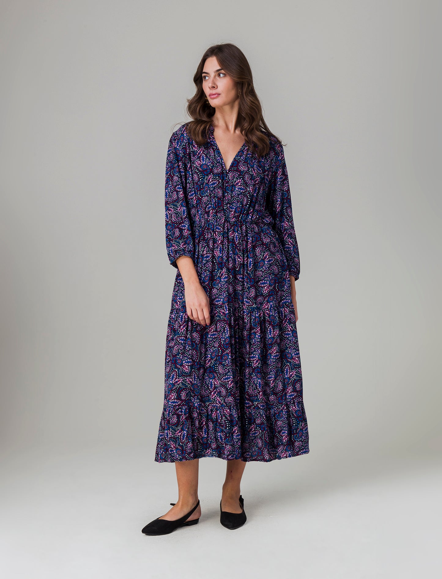 Vestito lungo con cintura da donna - var 1
