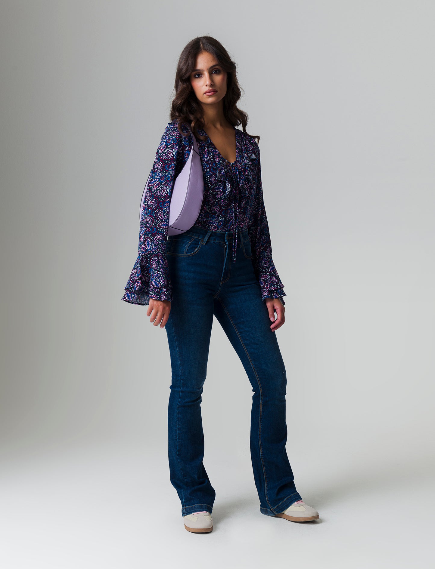 Casacca stampata con rouches da donna - var 1