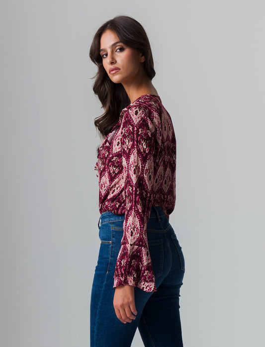 Casacca stampata con rouches da donna - var 2