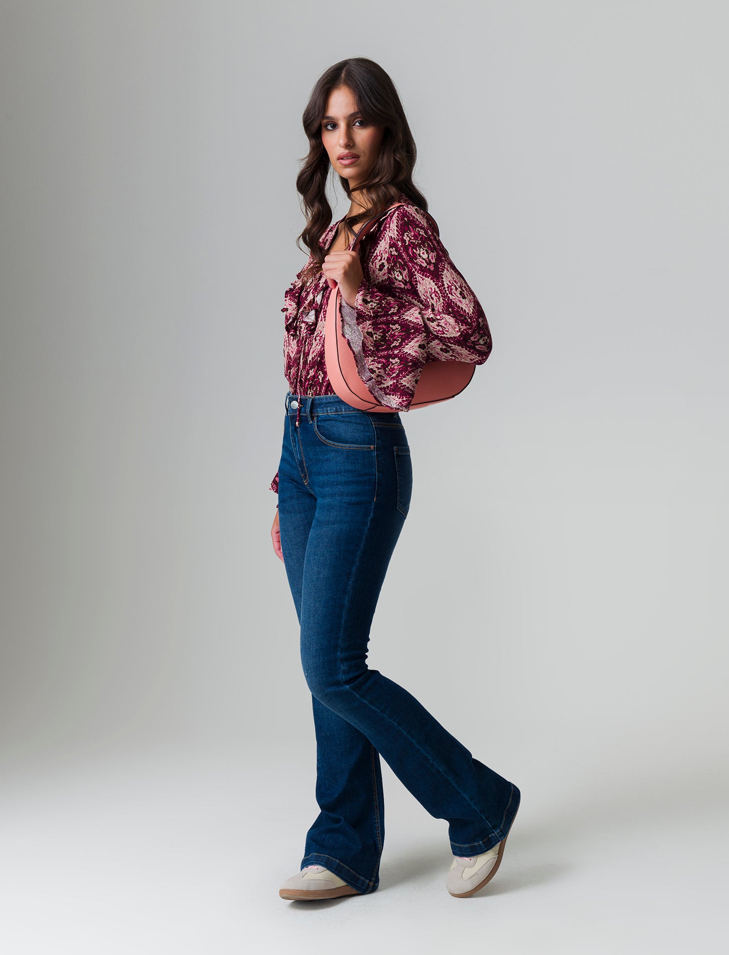 Casacca stampata con rouches da donna - var 2