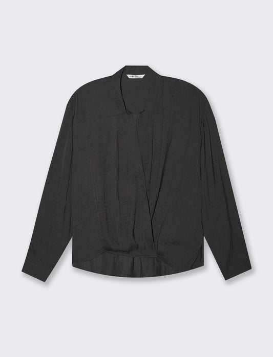 Woman's long sleeve cascading cardigan - Black