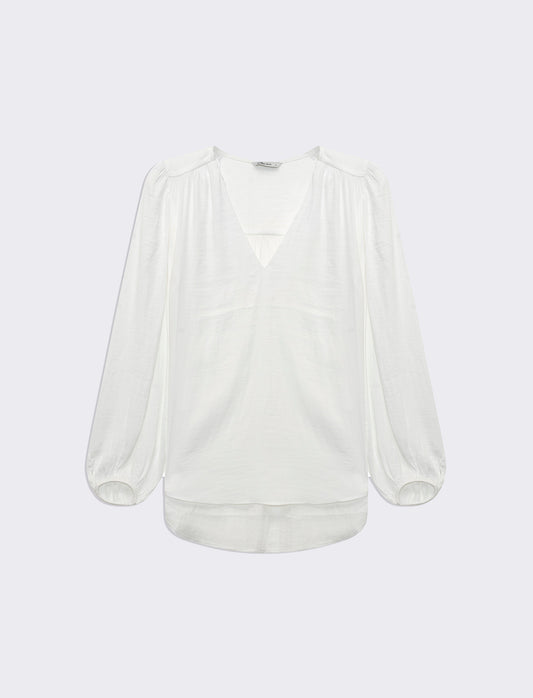 Woman's long sleeve cascading cardigan - White