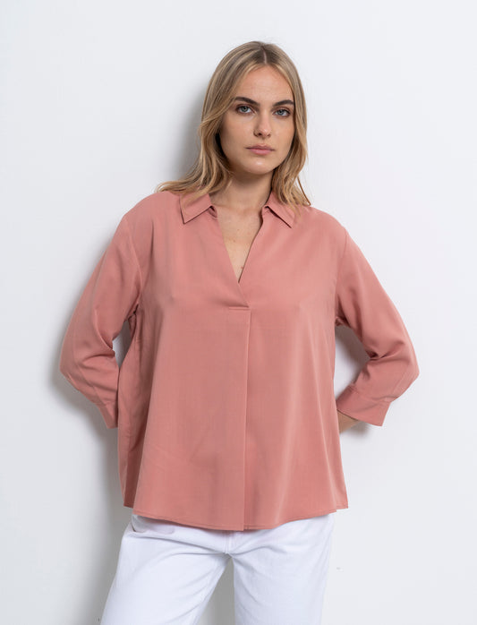 Woman's long sleeve cascading cardigan - Pink