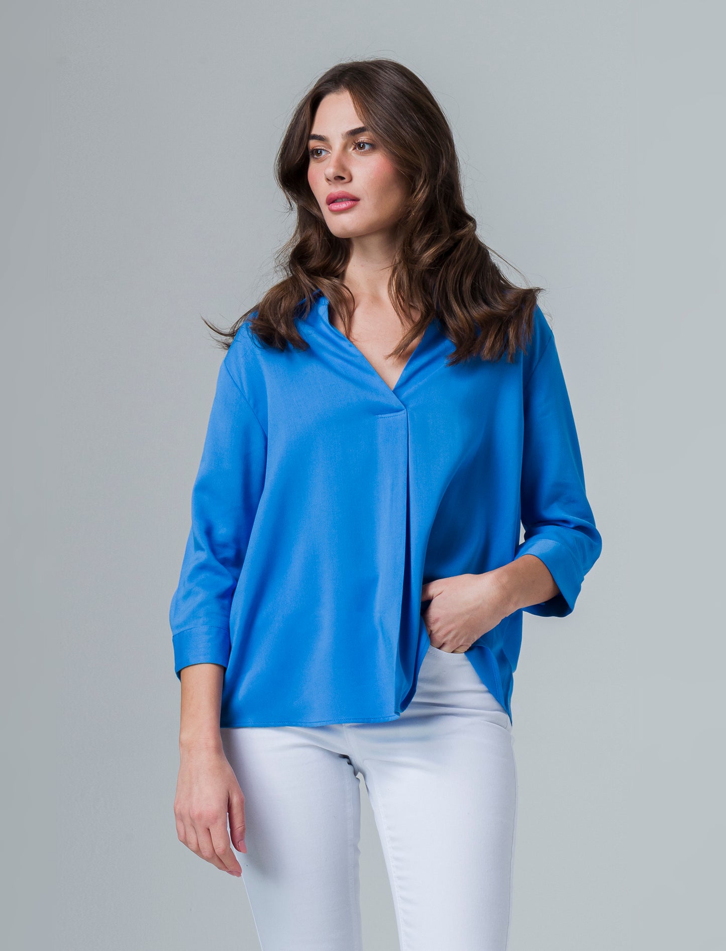 Casacca manica lunga da donna - Blu cielo