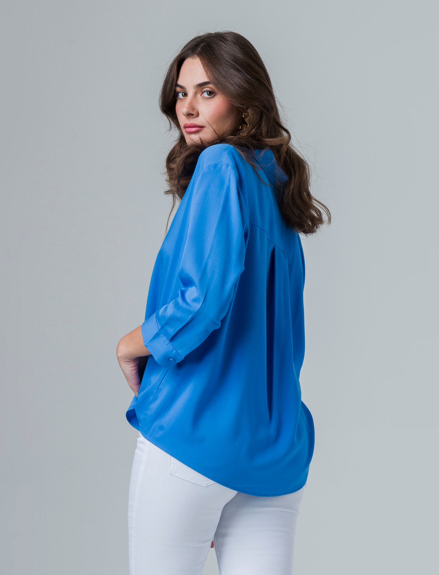 Casacca manica lunga da donna - Blu cielo