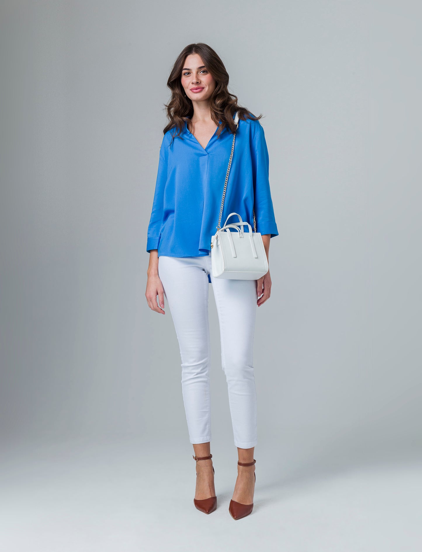 Casacca manica lunga da donna - Blu cielo