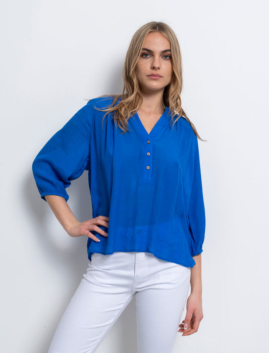 Woman's 3/4 sleeve cardigan - Sky blue