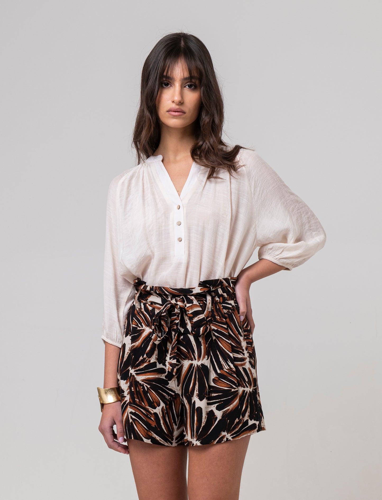 Casacca con manica a 3/4 da donna - Bianco panna