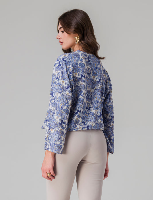 Woman's printed long sleeve cardigan - 