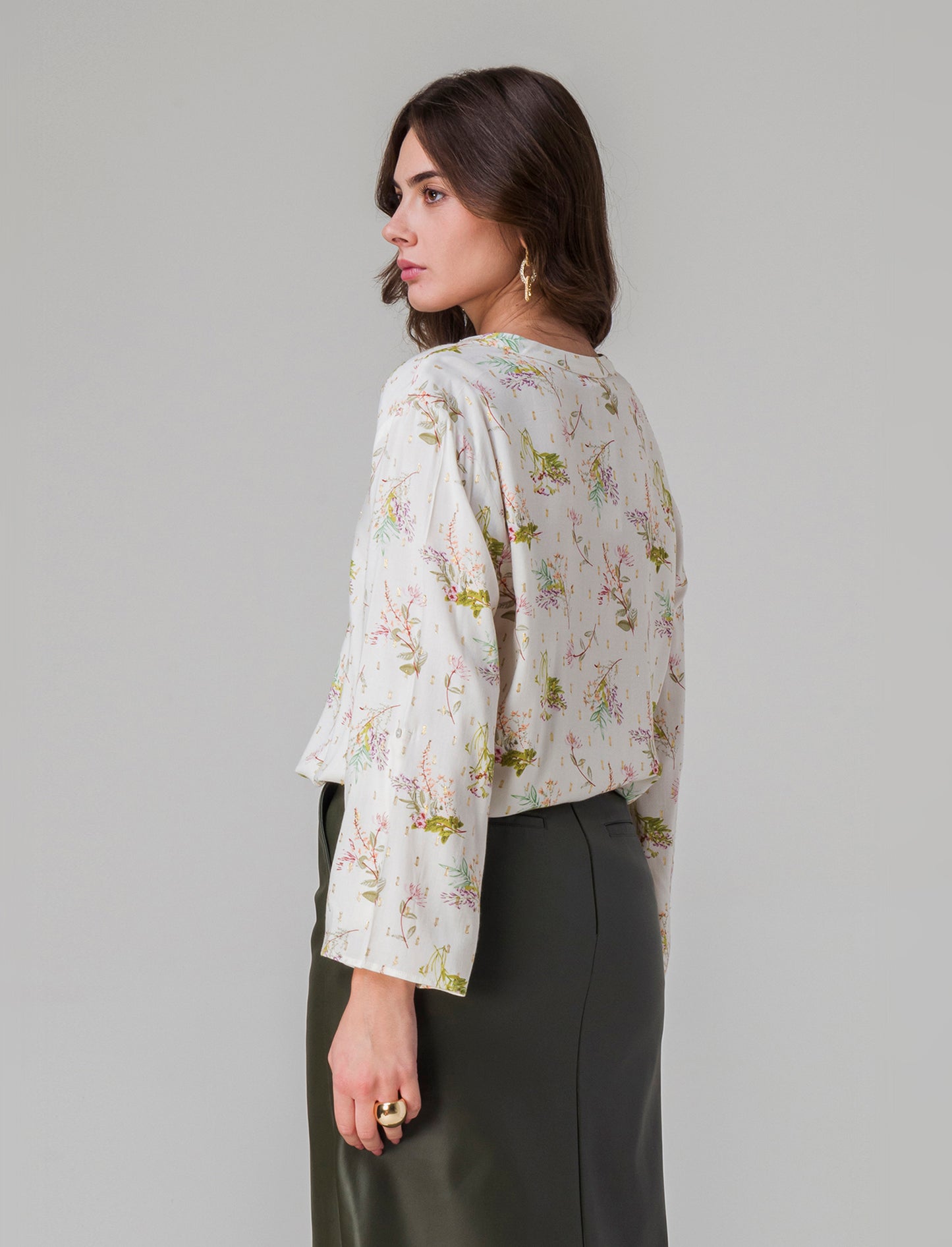 Woman's printed long sleeve cardigan - 