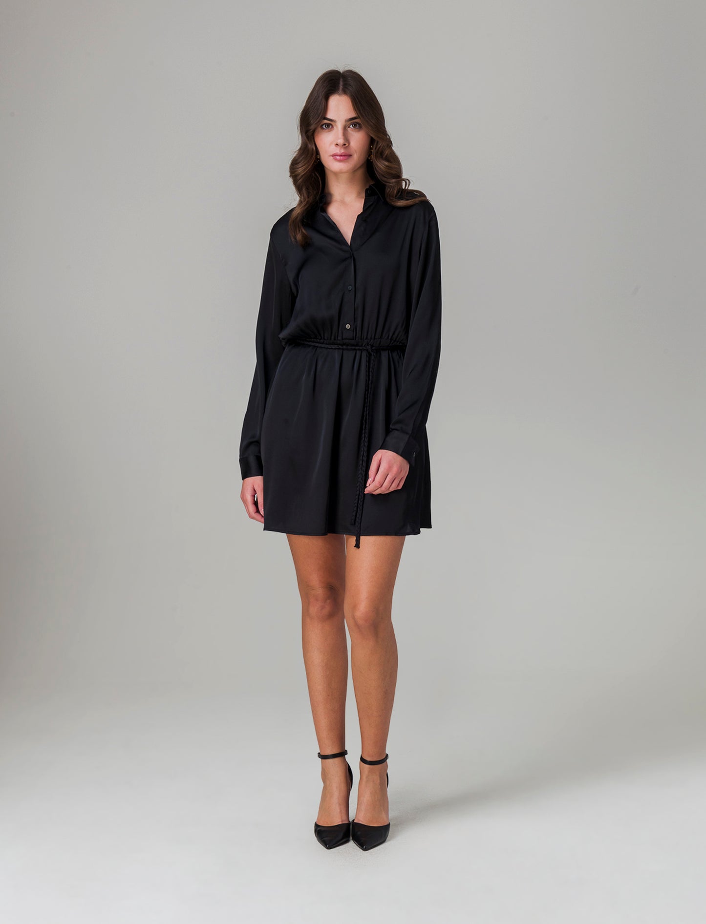 Vestito chemisier da donna - Nero